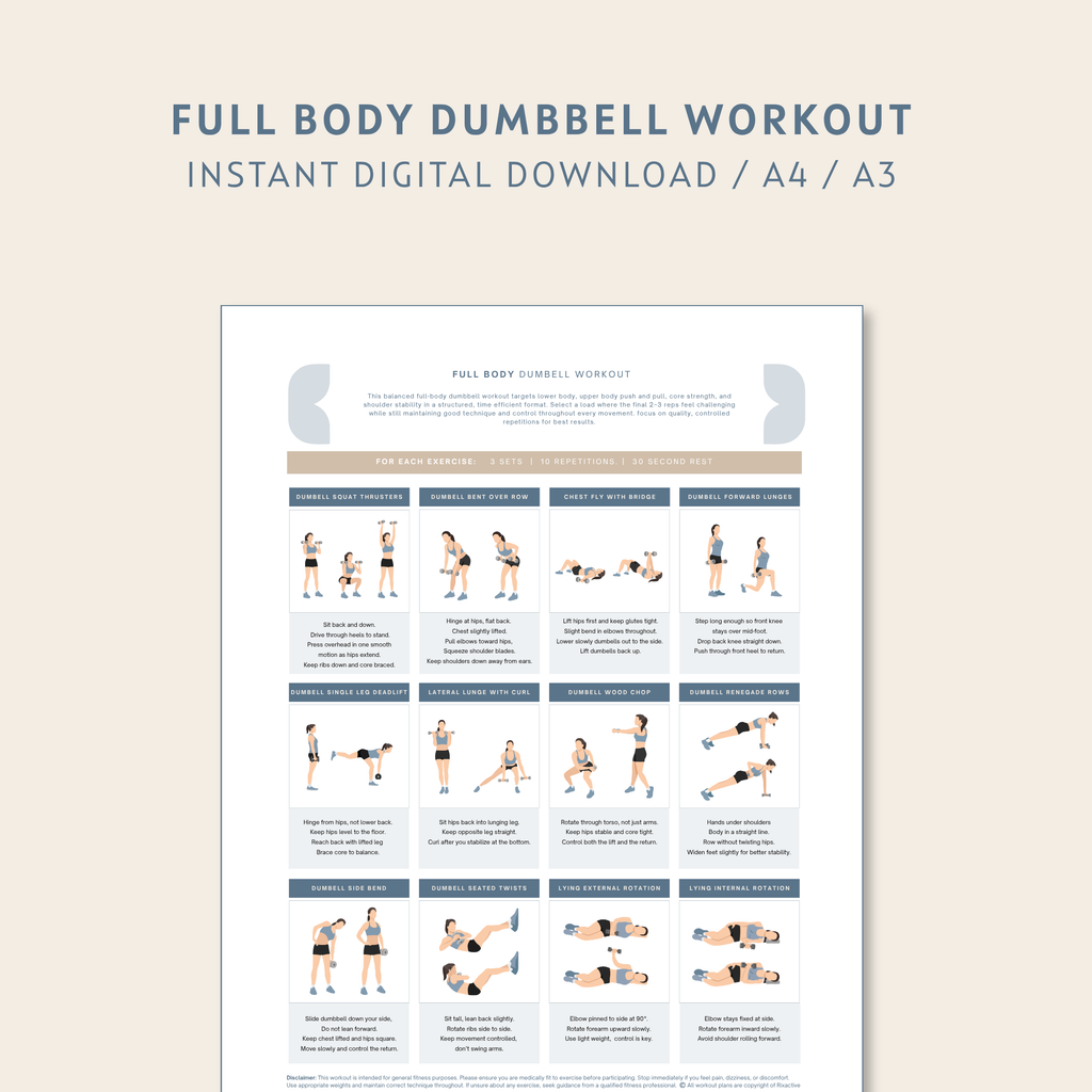 Full Body Dumbbell Workout Printable