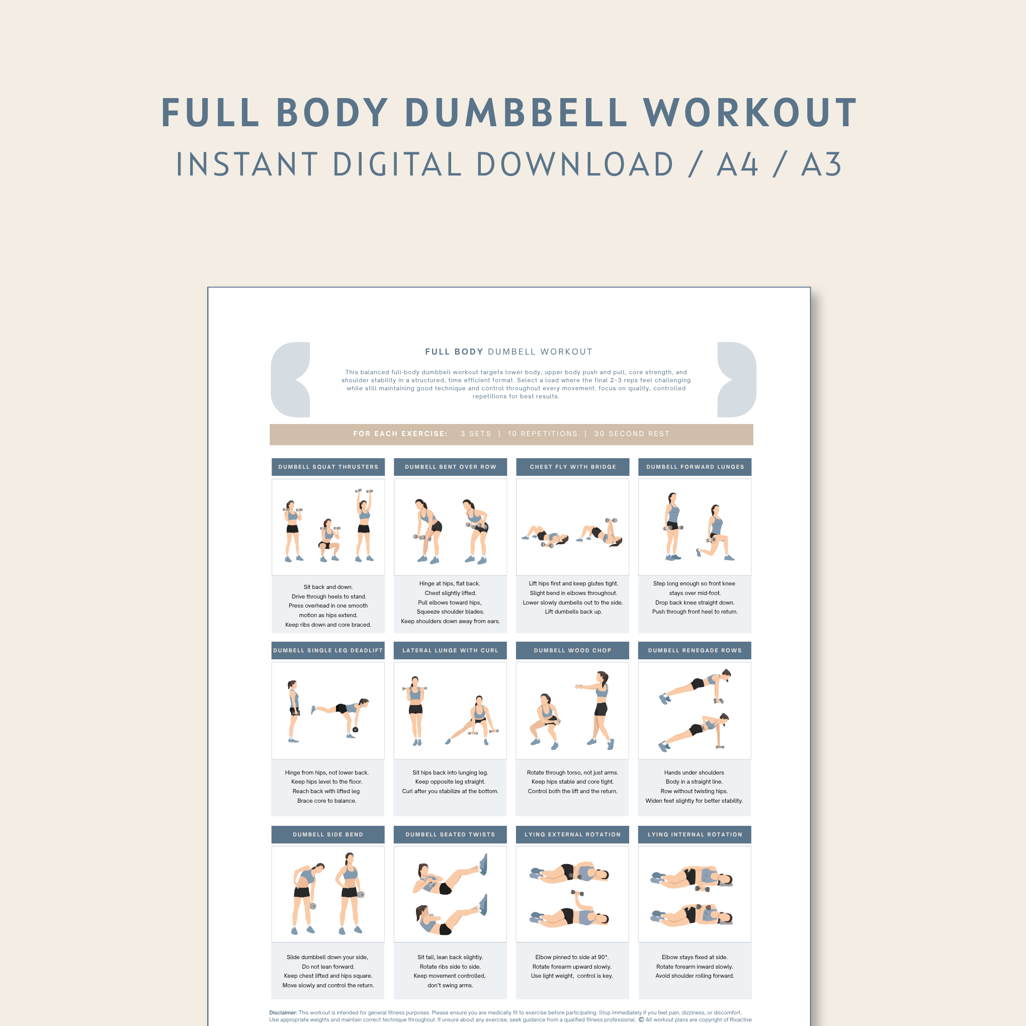 Full Body Dumbbell Workout Printable