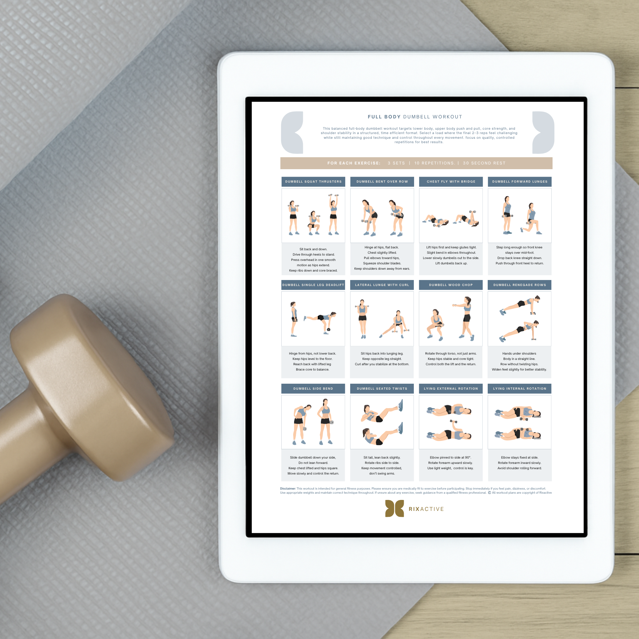 Full Body Dumbbell Workout Printable
