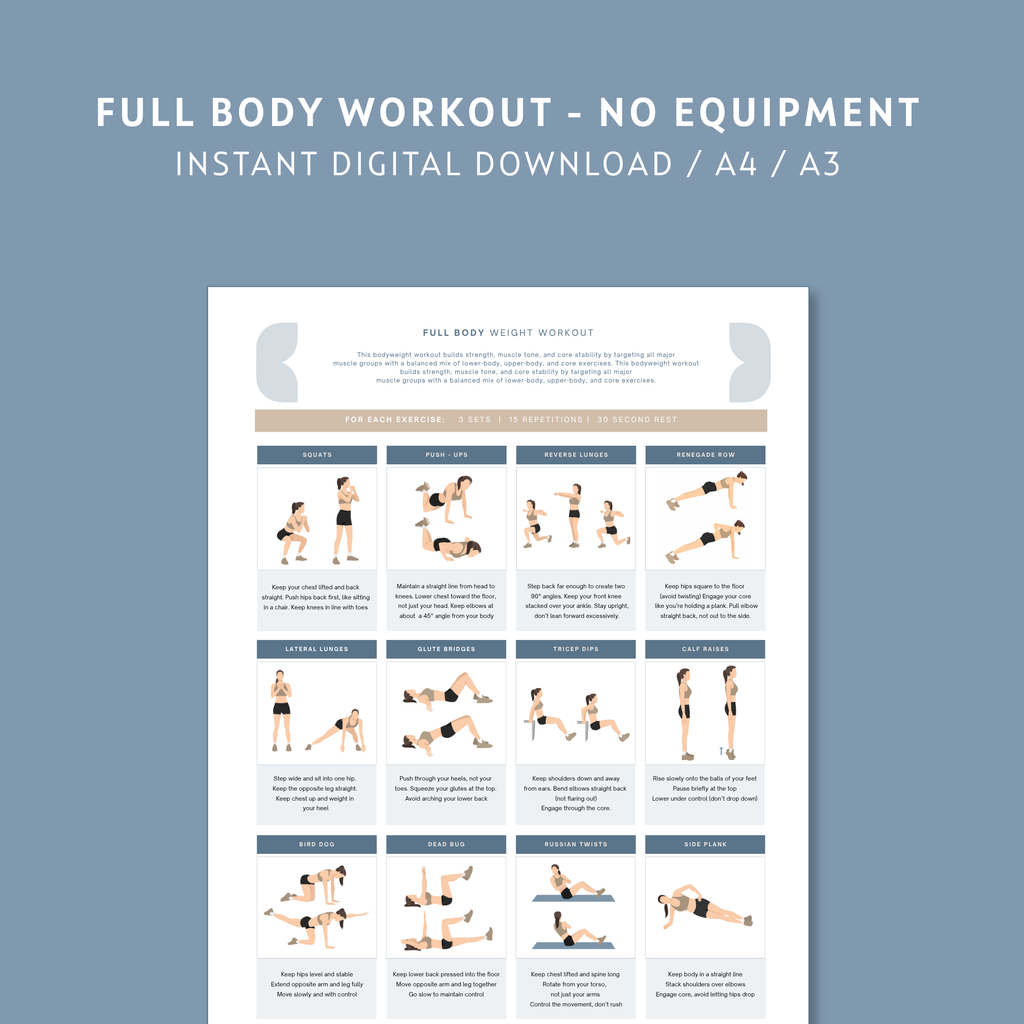 Full Body Bodyweight Workout Printable