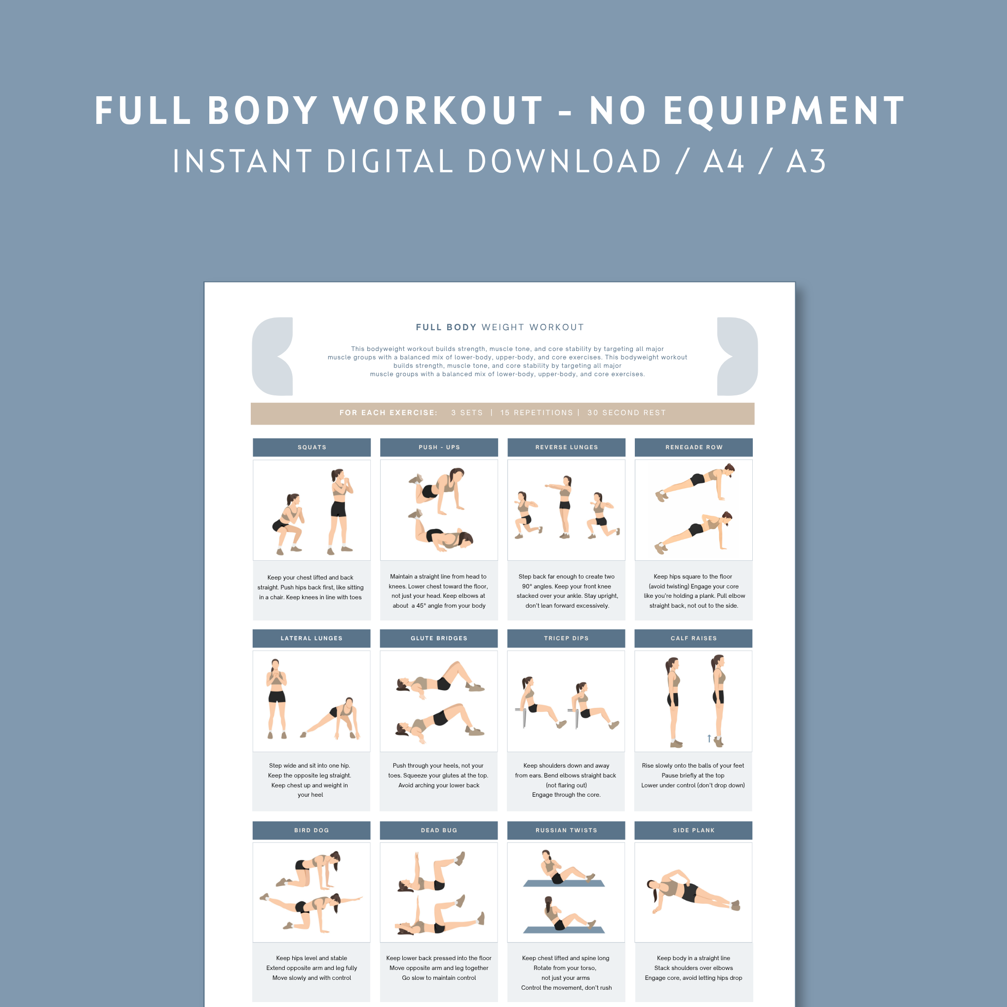 Full Body Bodyweight Workout Printable