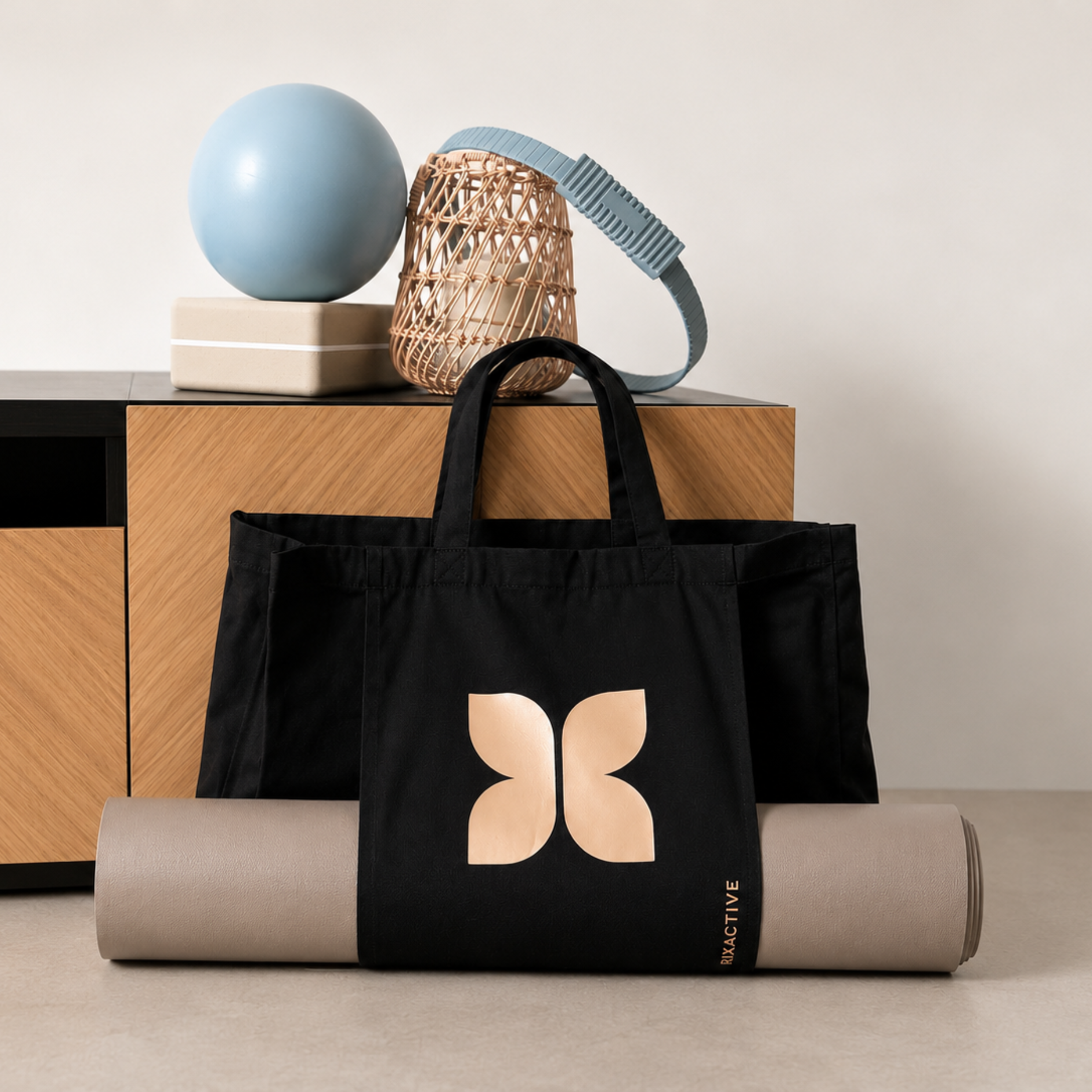 Black Yoga Mat bag with Built-in Mat holder
