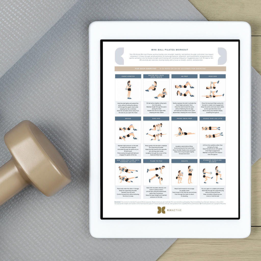 Mini Ball Pilates Workout Printable PDF