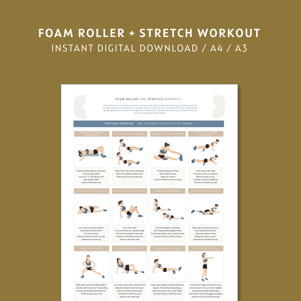 Foam Roller & Stretch Workout Printable PDF